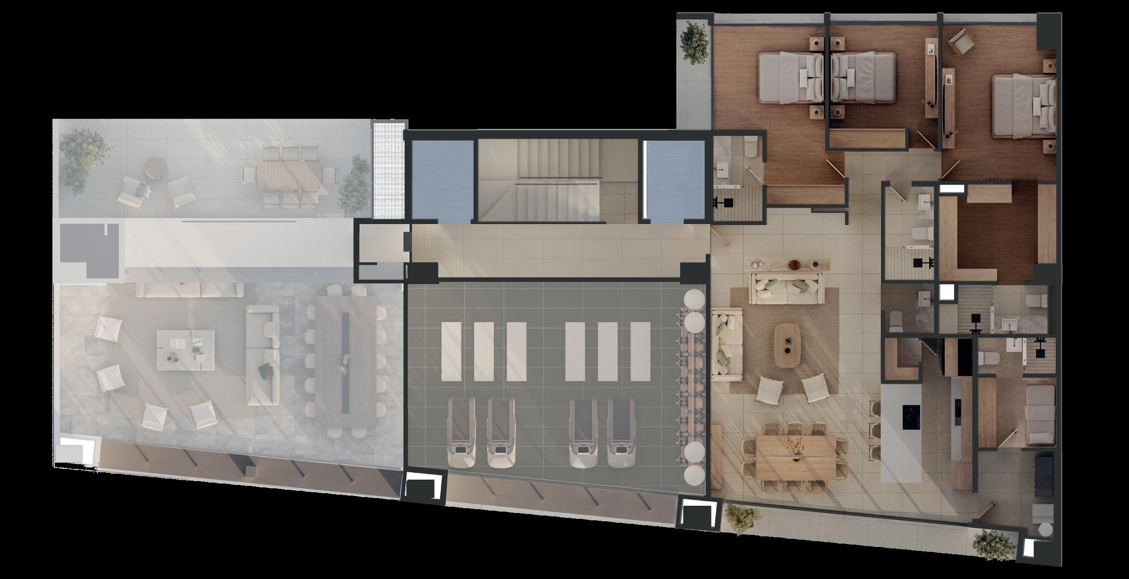 Planta arquitectónica del nivel 13 de Montevideo